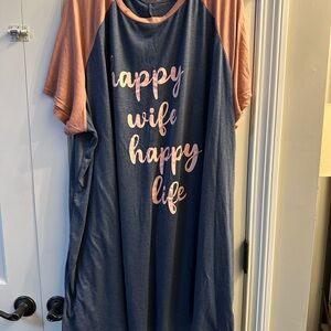 SHEIN Blue and Pink Pajama Dress